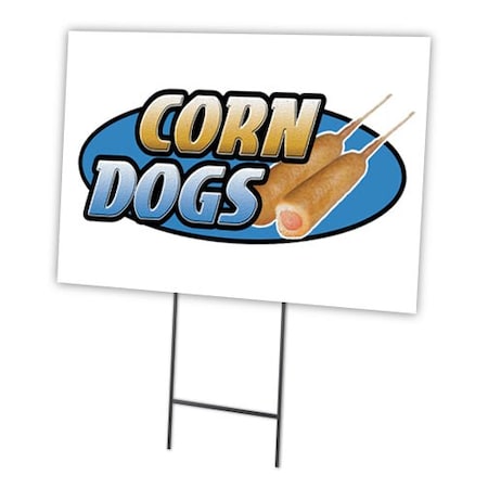 Corn Dogs Yard Sign & Stake Outdoor Plastic Coroplast Window